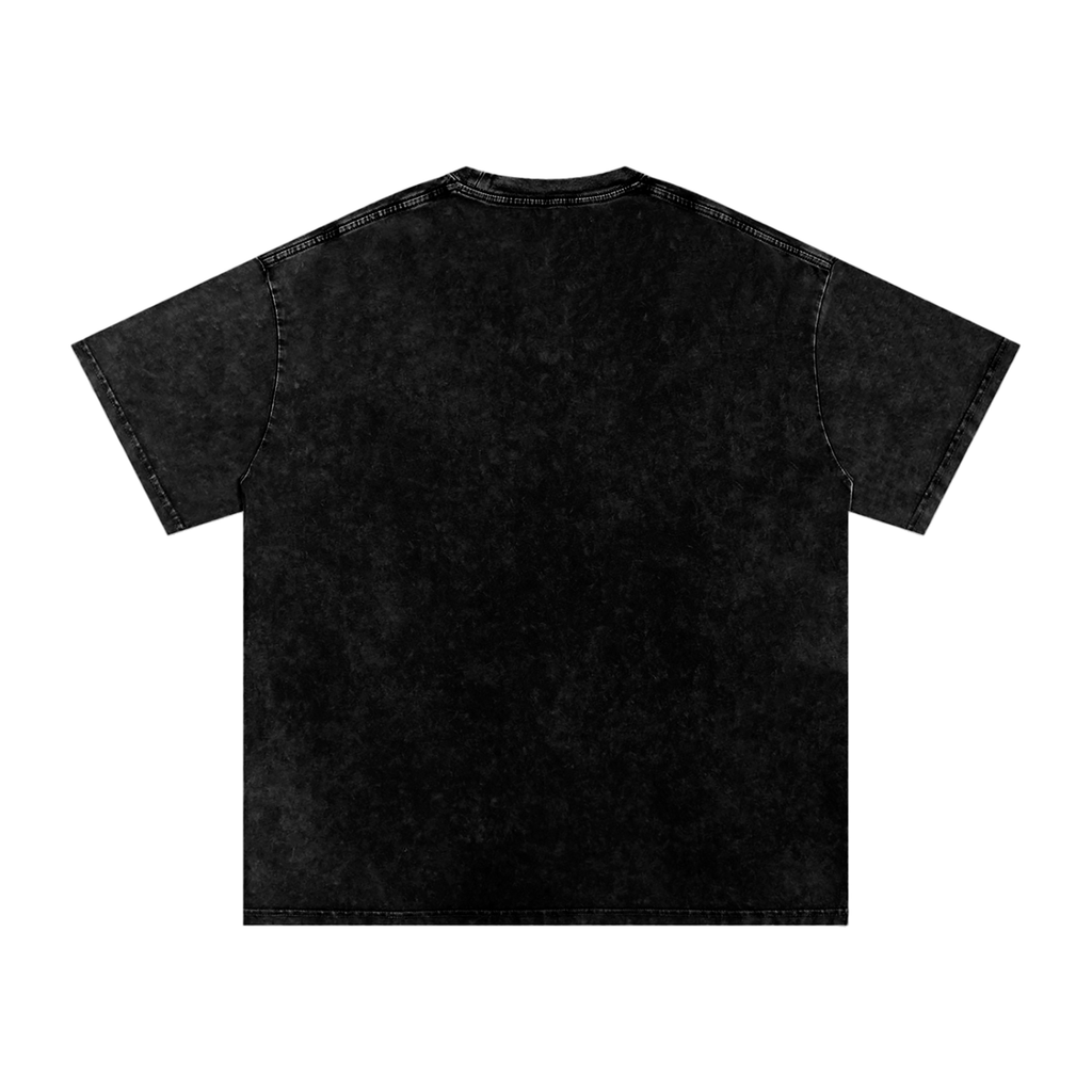 Snow Washed Oversized Cotton T-Shirt Toup Pou Yo