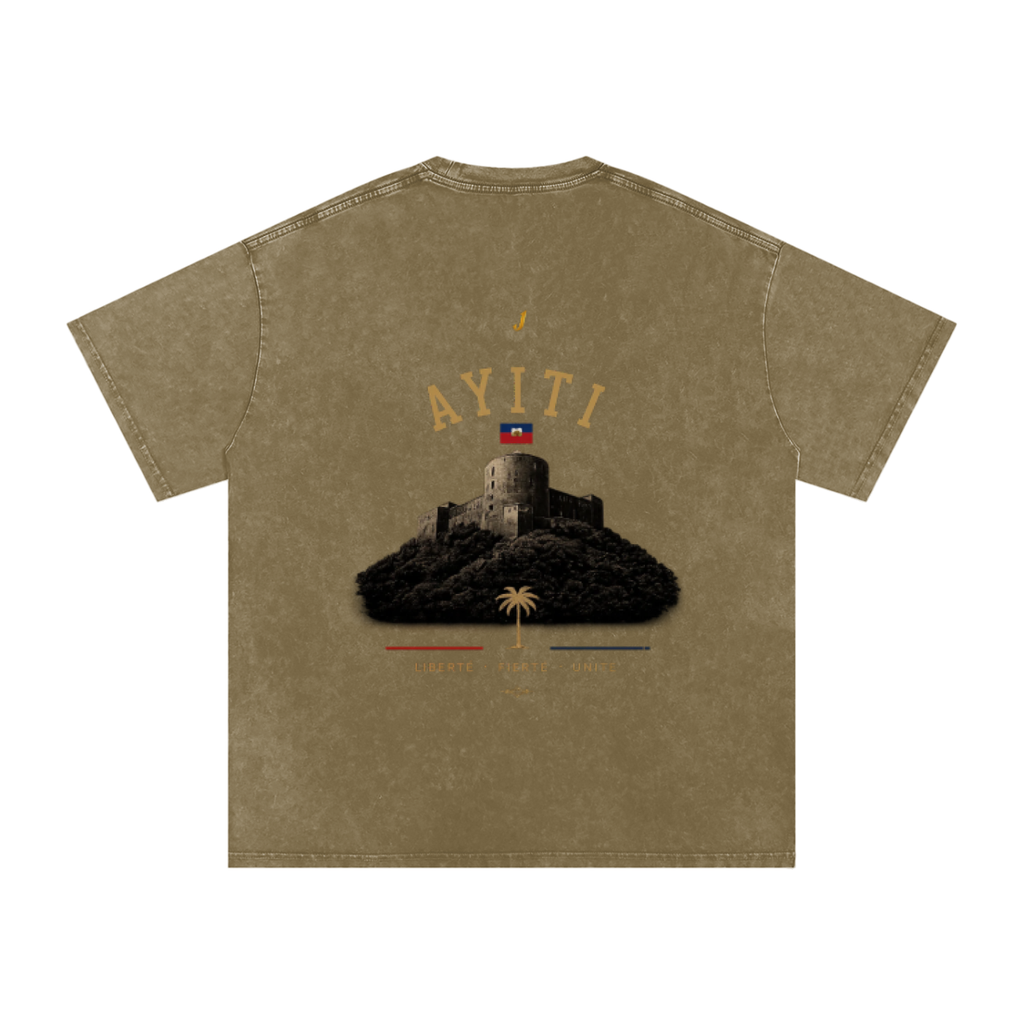 Snow Washed Oversized Cotton T-Shirt