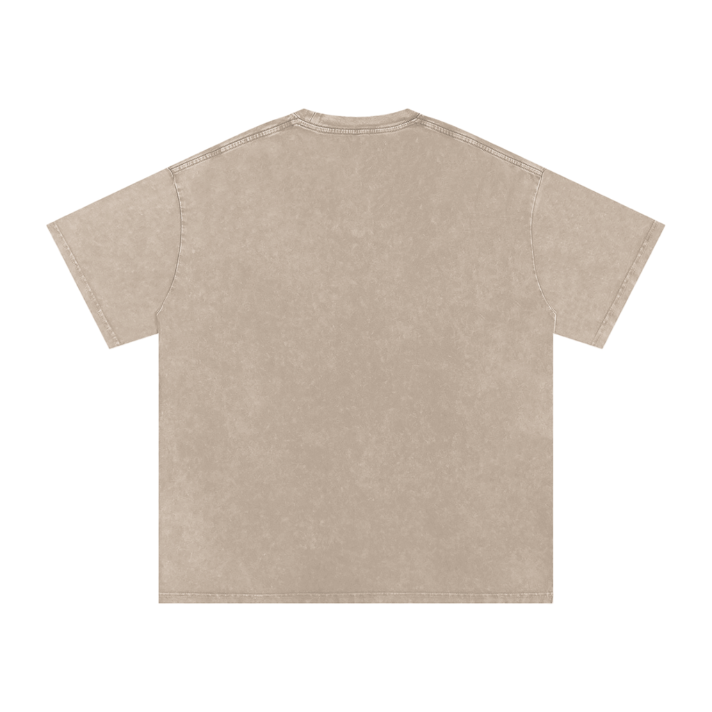 Snow Washed Oversized Cotton T-Shirt Toup Pou Yo