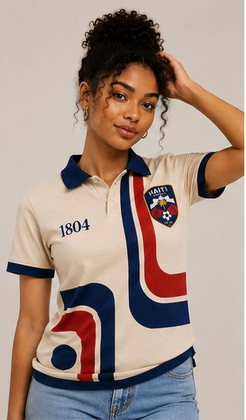 Haiti Heritage Woman’s Polo– Ivory Edition