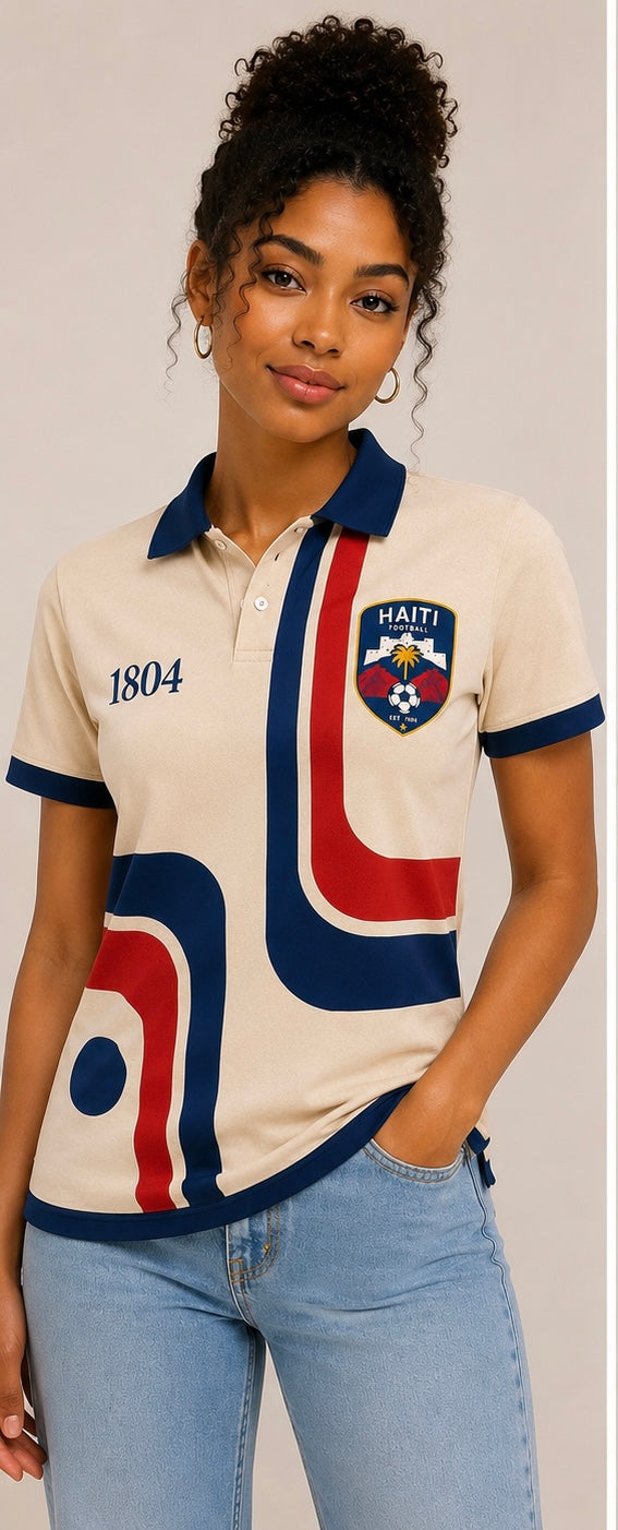 Haiti Heritage Woman’s Polo– Ivory Edition