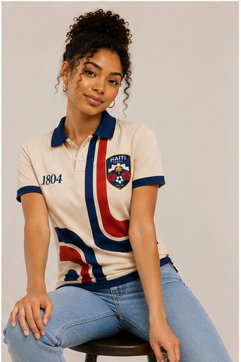 Haiti Heritage Woman’s Polo– Ivory Edition