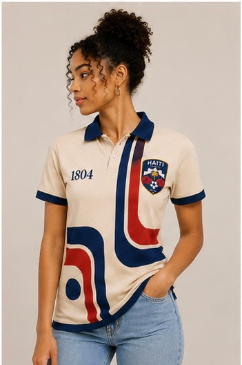 Haiti Heritage Woman’s Polo– Ivory Edition