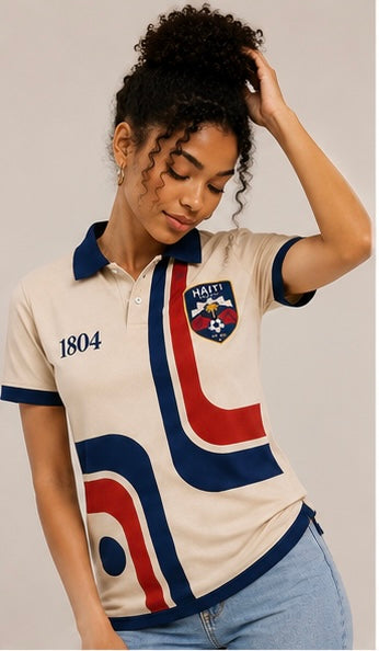 Haiti Heritage Woman’s Polo– Ivory Edition