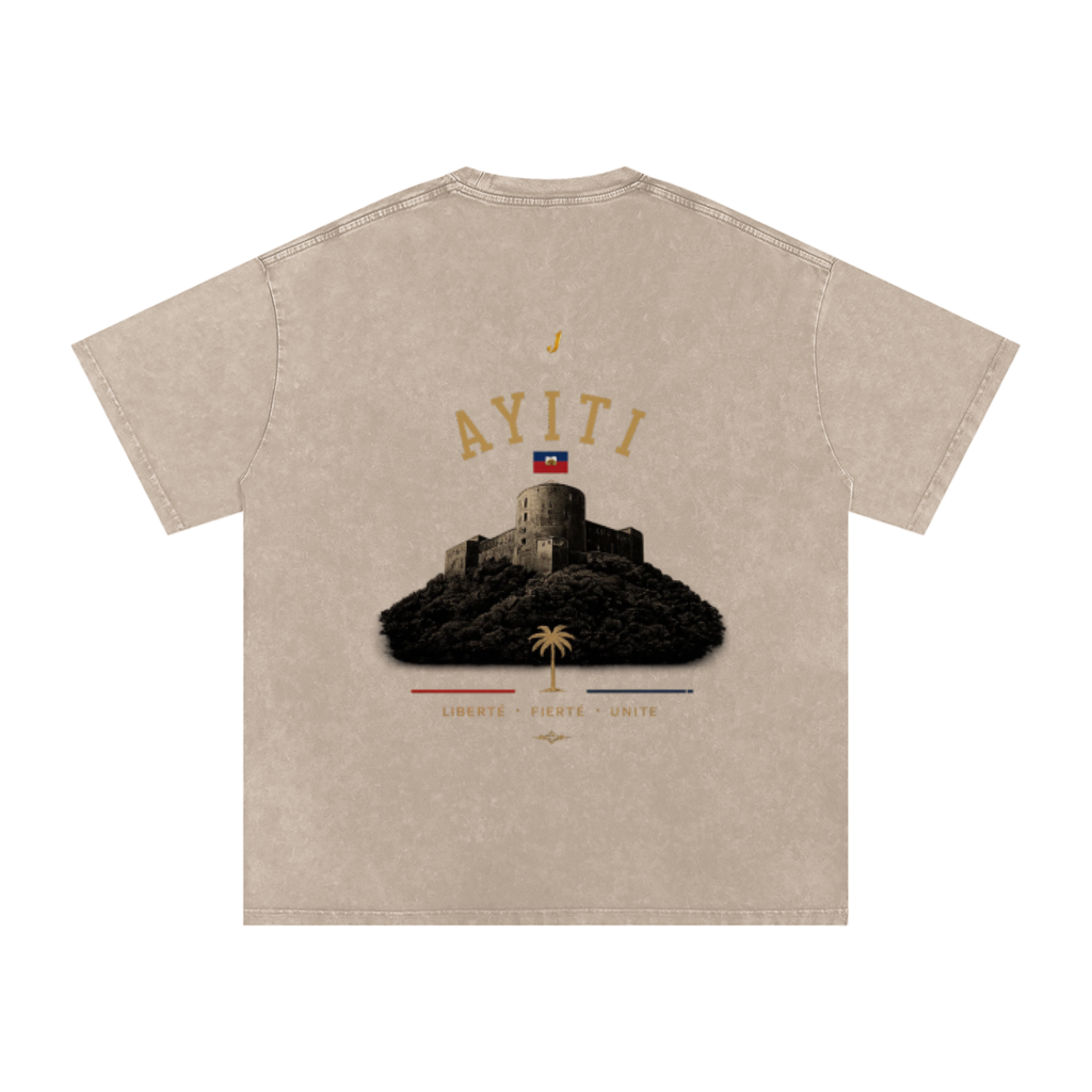 Snow Washed Oversized Cotton T-Shirt