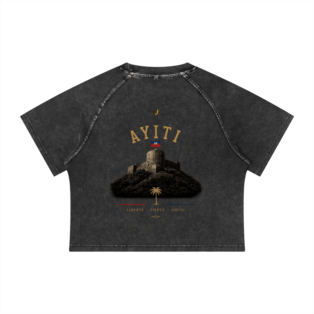 Women's Mineral Wash Raglan Crop T-Shirt